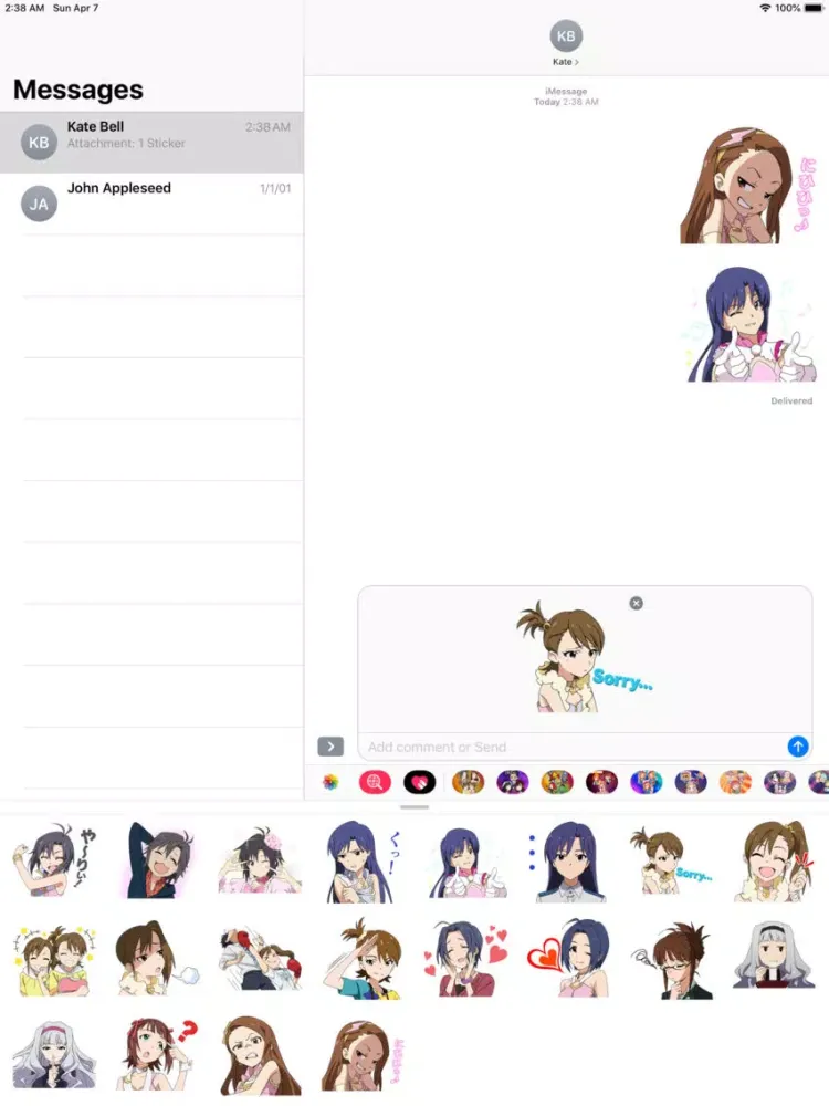 Capturas de tela do Master Idol Cute Love Stickers iPad 