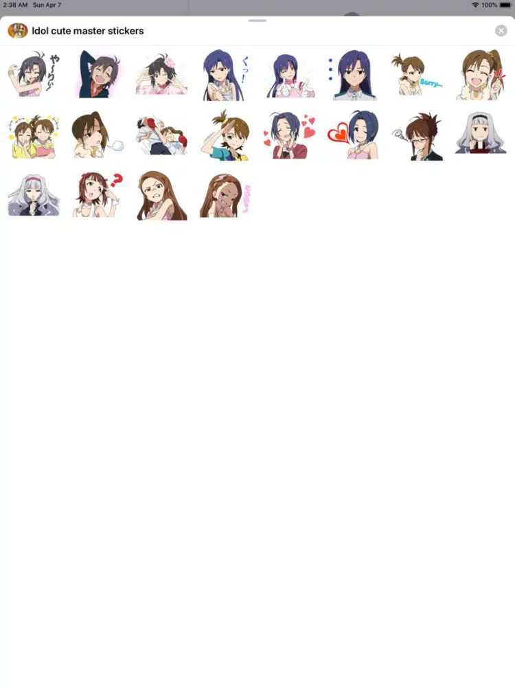 Capturas de tela do Master Idol Cute Love Stickers iPad 