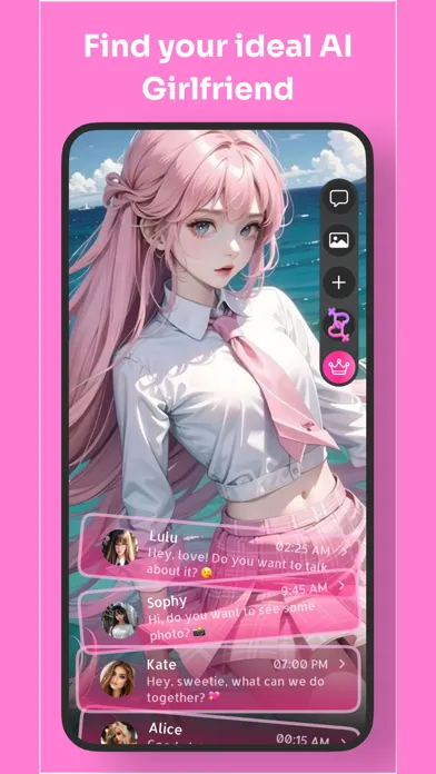 Capturas de tela do Viky AI Girlfriend Chat Games