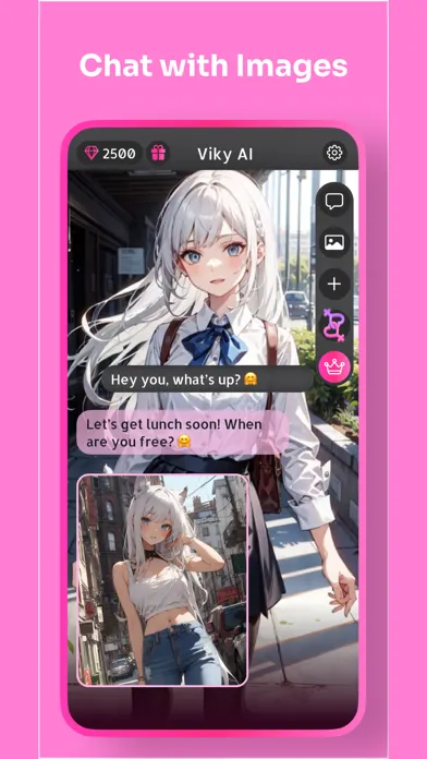 Capturas de tela do Viky AI Girlfriend Chat Games