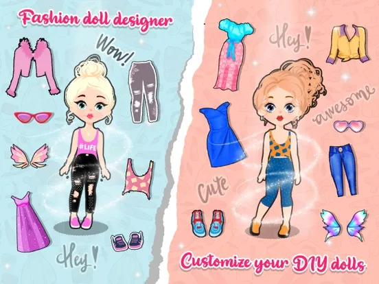 Tangkapan skrin DIY Paper Doll Chibi Dress Up iPad 