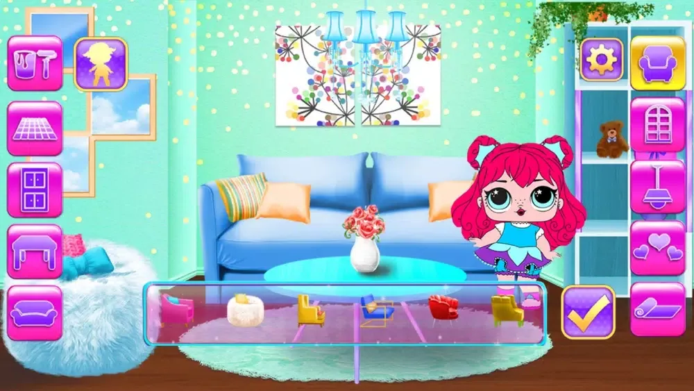 ภาพหน้าจอของ Girly House Dolls Design