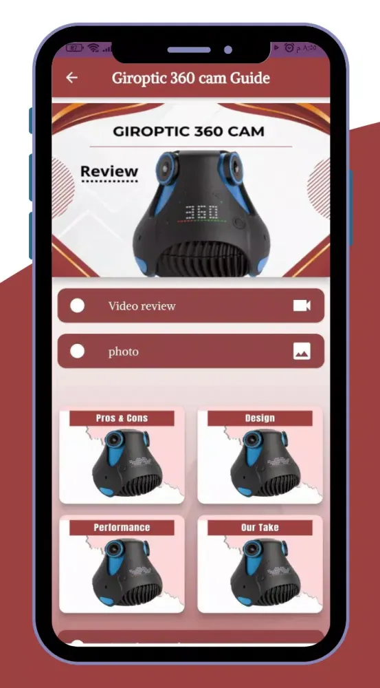 Tangkapan skrin Giroptic 360 cam Guide