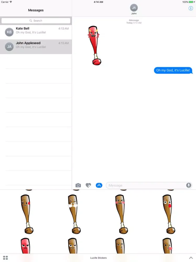 Lucille Stickers iPad  Ekran Görüntüleri