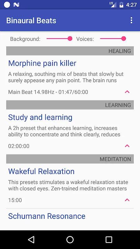 Скриншоты Binaural Beats