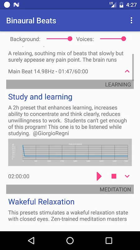 Скриншоты Binaural Beats