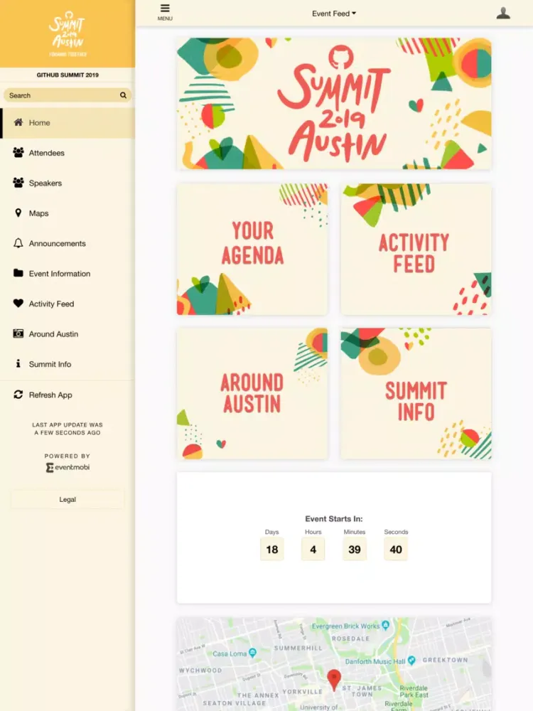 Tangkapan skrin GitHub Summit iPad