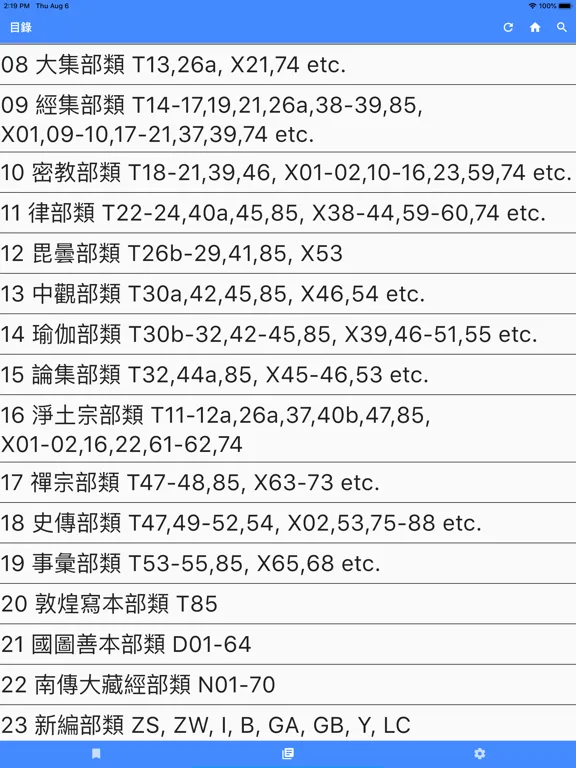 ภาพหน้าจอของ CBETA電子佛典舊版(非官方) iPad