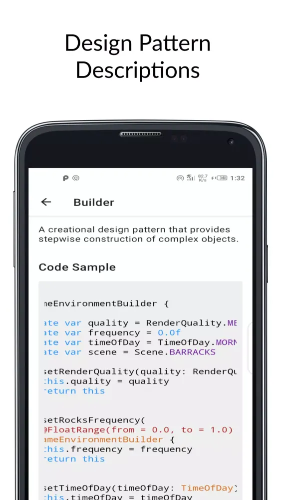 Tangkapan skrin Learn Design Patterns with Kot