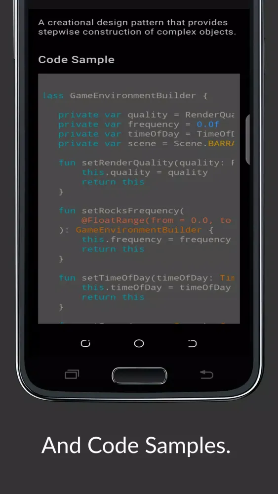 Tangkapan skrin Learn Design Patterns with Kot