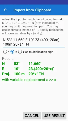 Coordinate Joker for Locus Map Screenshots