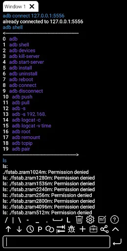 Capturas de tela do ADB Shell - Debug Toolbox