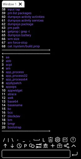 Capturas de tela do ADB Shell - Debug Toolbox