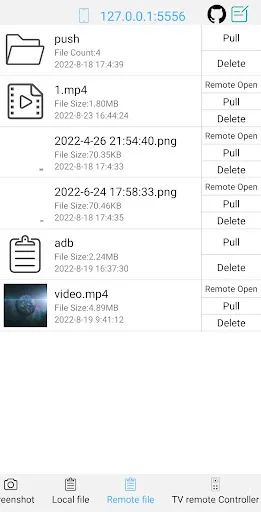 Capturas de tela do ADB Shell - Debug Toolbox