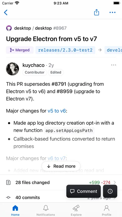 Ảnh chụp màn hình của GitHub