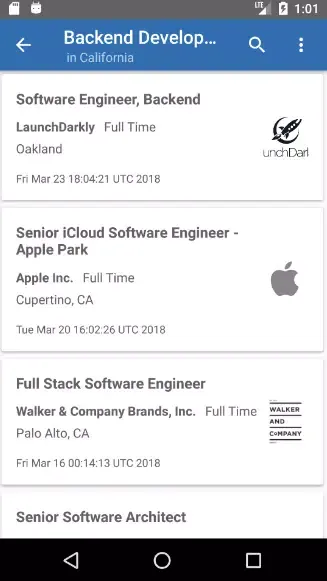 Github Jobs Screenshots