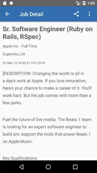Github Jobs Screenshots
