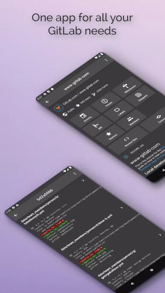 Git+ Screenshots