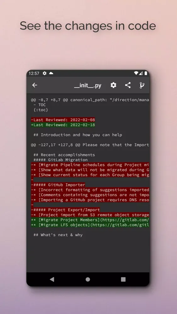 Git+ Screenshots