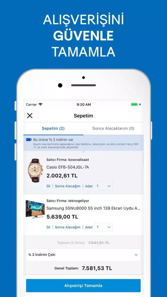Captures d'écran de GittiGidiyor: Alışveriş Sitesi