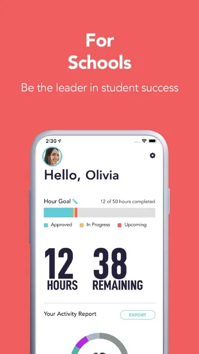 Givefinity: Volunteer Tracking Screenshots