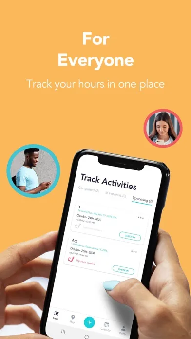 Givefinity: Volunteer Tracking Screenshots
