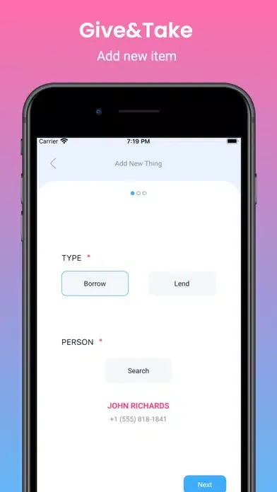 Captures d'écran de Give&Take App