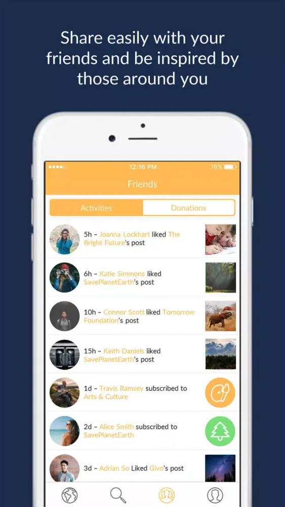 Captures d'écran de Givo App - Giving & Good News