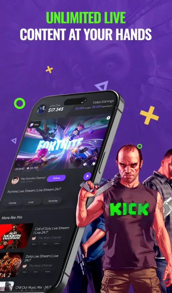 Screenshot di Cross-Platform streams - Givvy