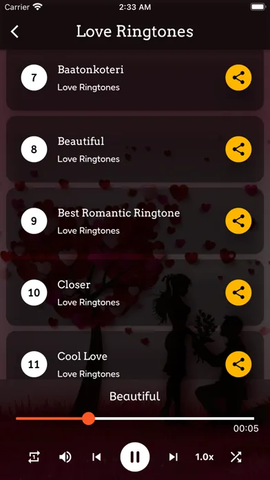 Zrzuty ekranu Love Ringtones