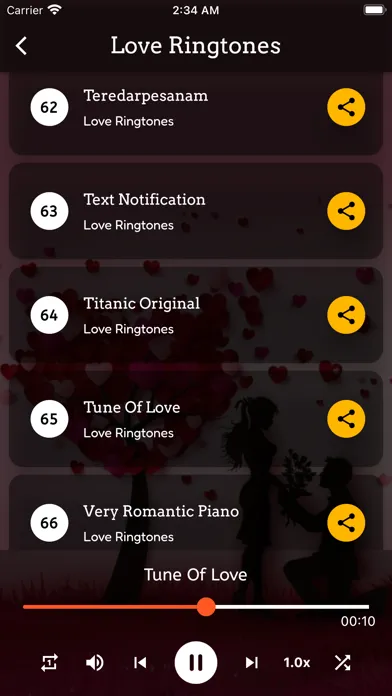 Zrzuty ekranu Love Ringtones