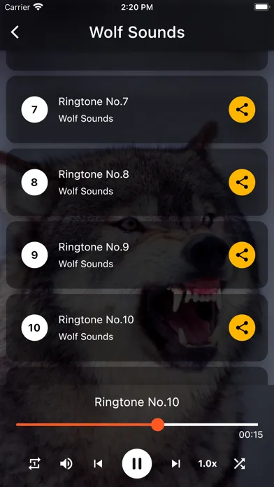 Wolf Sounds Ringtones Ekran Görüntüleri