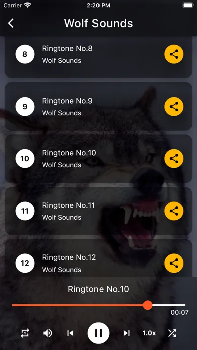 Wolf Sounds Ringtones Ekran Görüntüleri