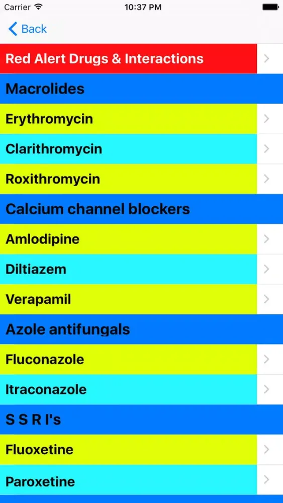 Zrzuty ekranu Common Drug Interactions in Pharmacy