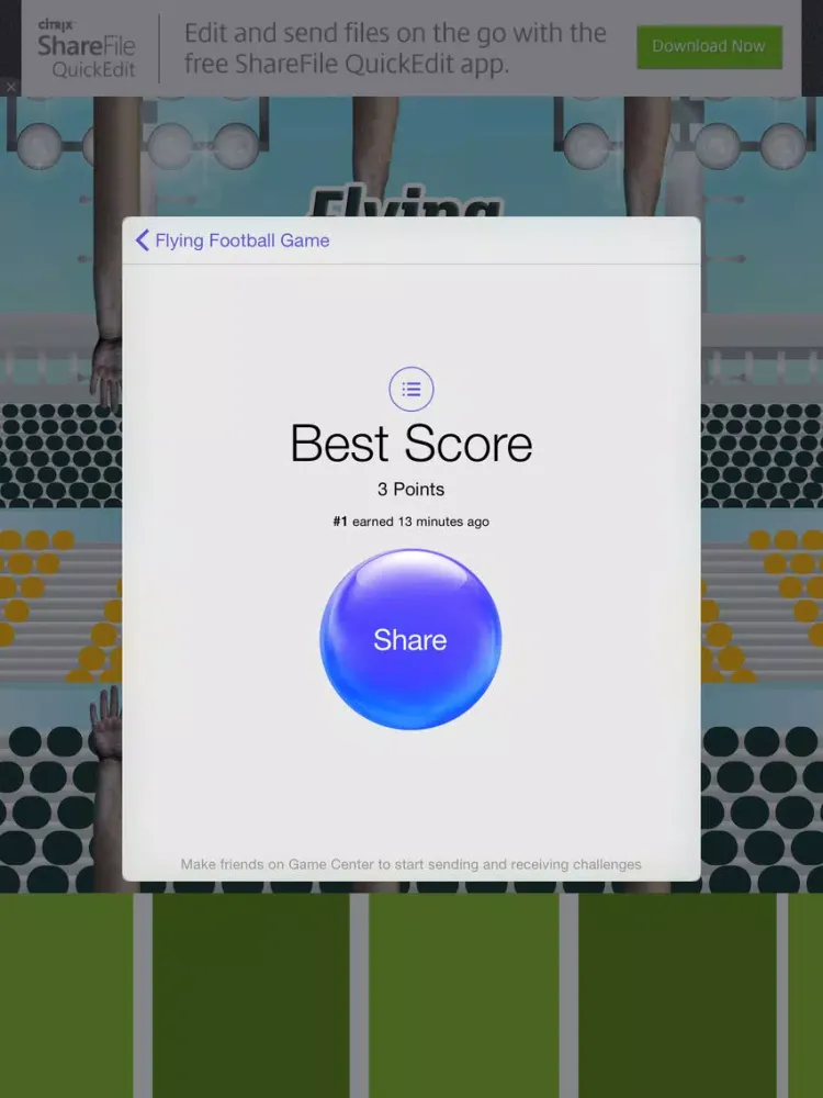 Captures d'écran de Flying Football Game a daring challenge of tapping skill and fun iPad 
