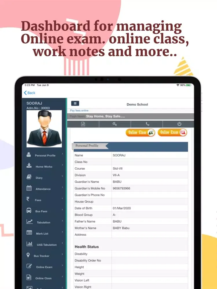 e- School Solution iPad  स्क्रीनशॉट