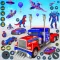 Police Truck Robot Game 3d War