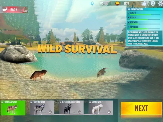 Capturas de pantalla de Animal Hunter : Wolf Survival iPad 