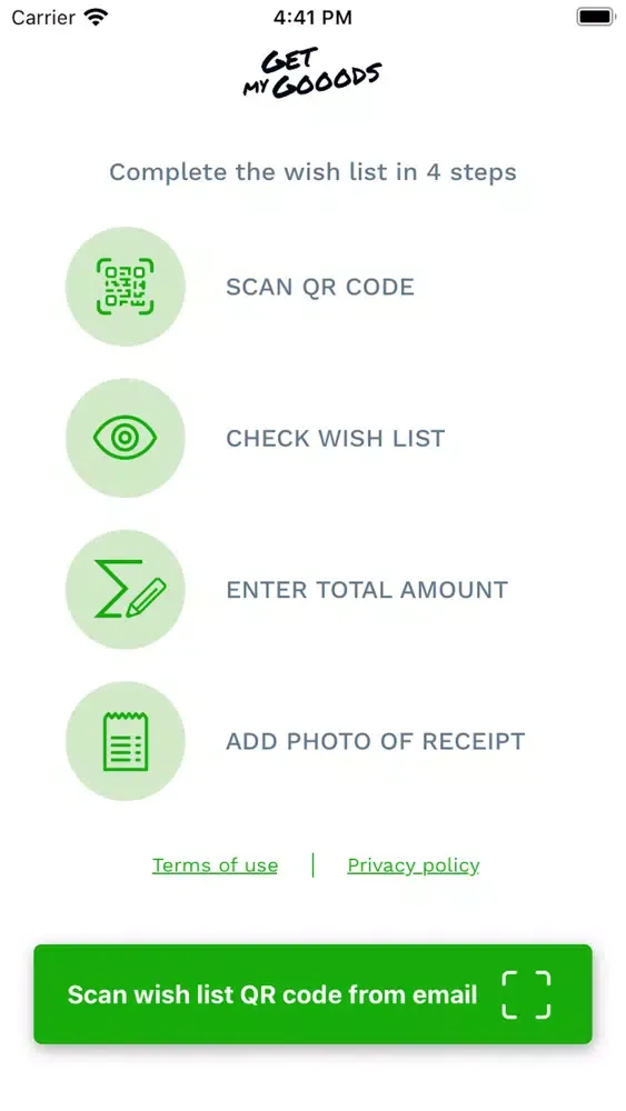 Ảnh chụp màn hình của GetMyGooods for Retailers