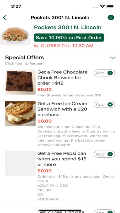 Pockets Restaurant应用截图