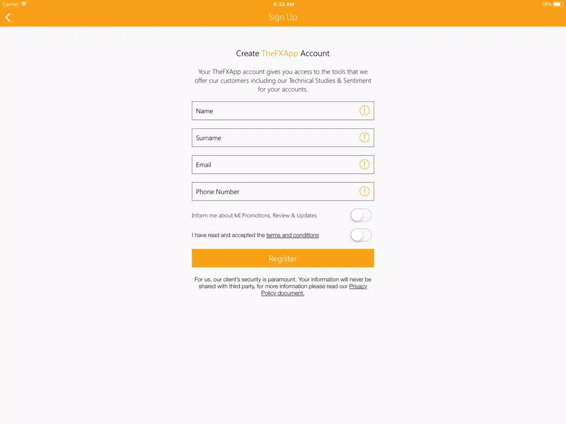 TheFXApp iPad  Screenshots