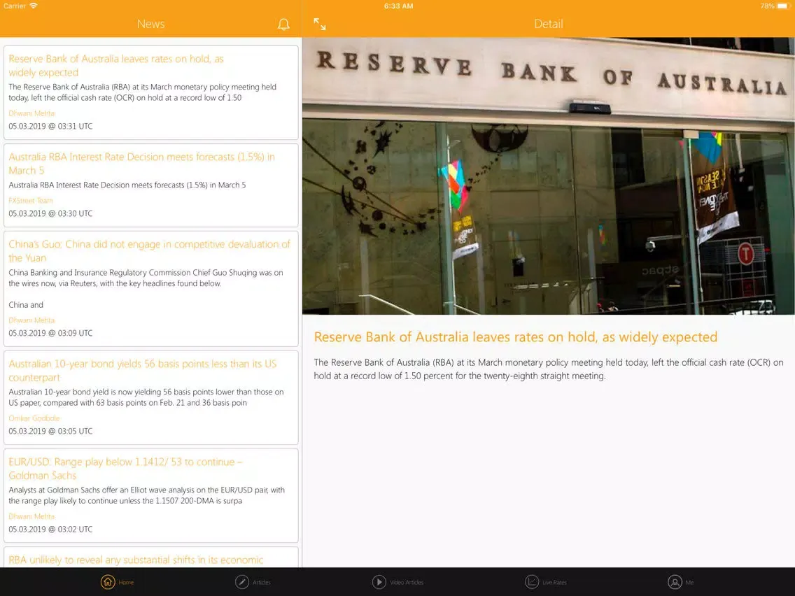 TheFXApp iPad  Screenshots
