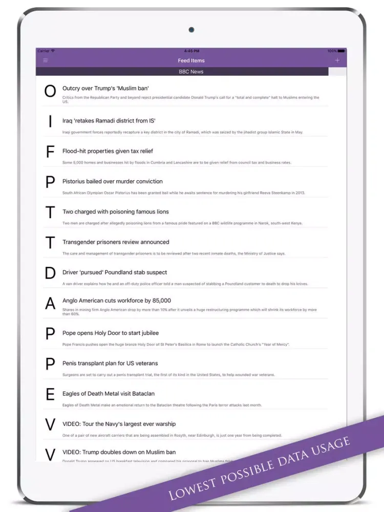 Скриншоты Beautiful RSS Feed Reader iPad 