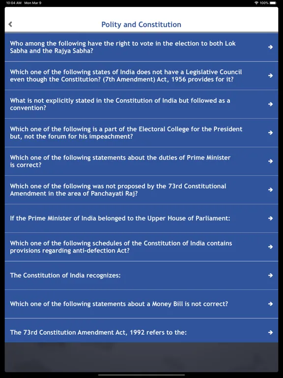 World General Knowledge Quiz iPad 應用截圖