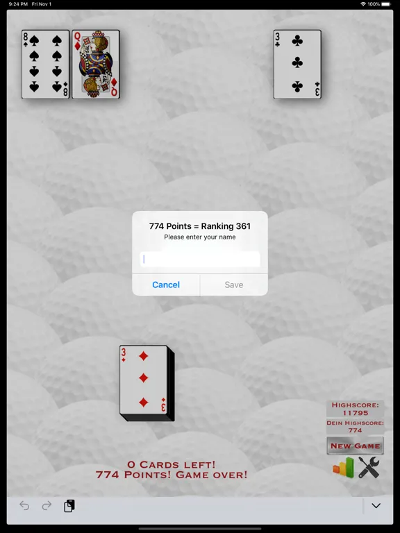 Tangkapan skrin Golf Royal Solitaire iPad 
