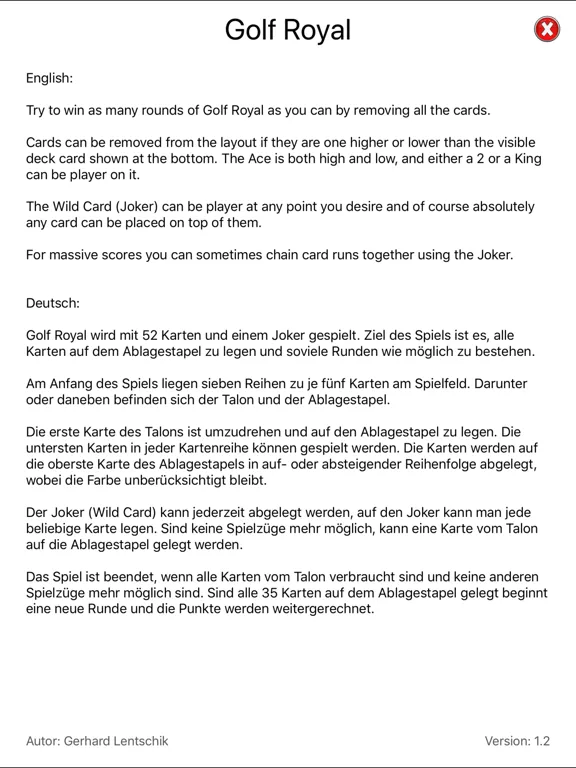 Tangkapan skrin Golf Royal Solitaire iPad 