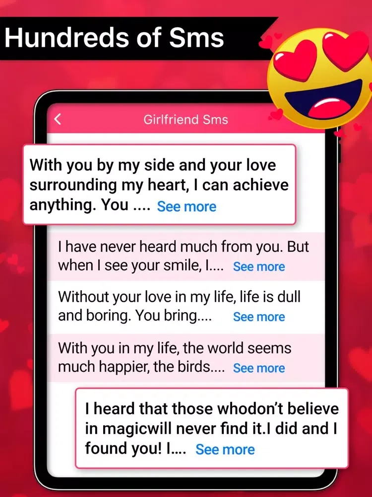 Romantic Messages, Love Quotes iPad  Ekran Görüntüleri