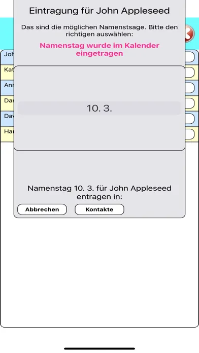 Name Days - Namenstage سکرین شاٹس