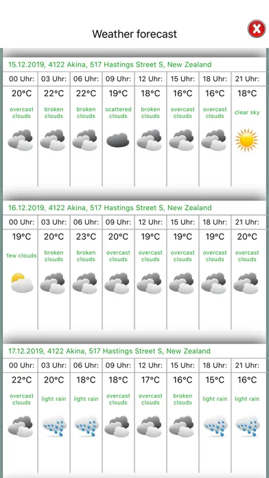 Capturas de tela do Thermo-Hygro-Baro-Wetter