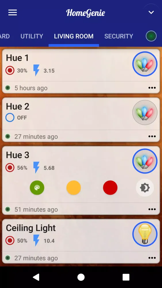 HomeGenie Panel Screenshots